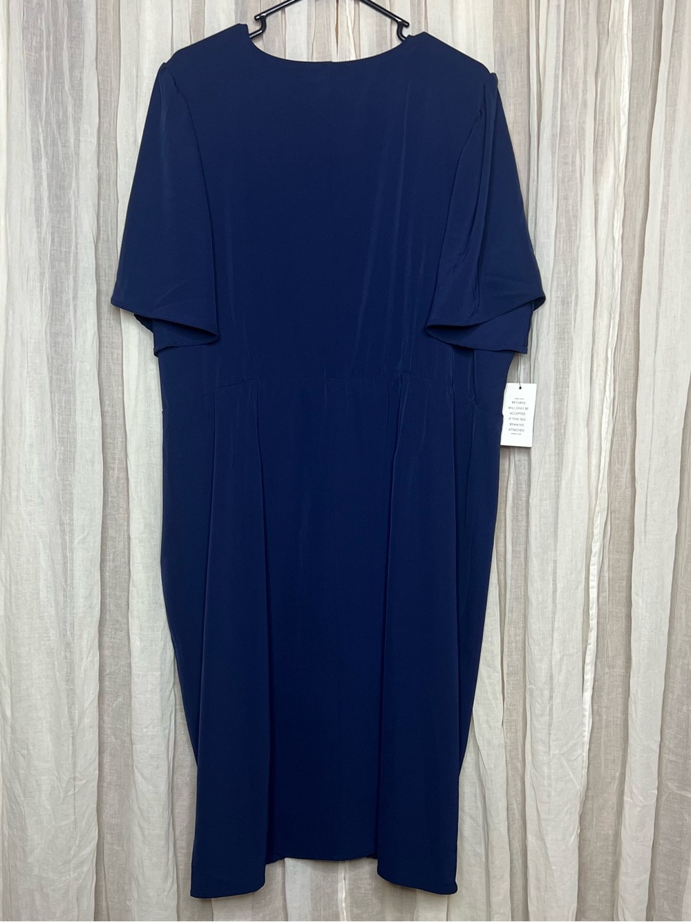 NWT Eloquii Navy Draped Front Dress - Picture 3 of 5